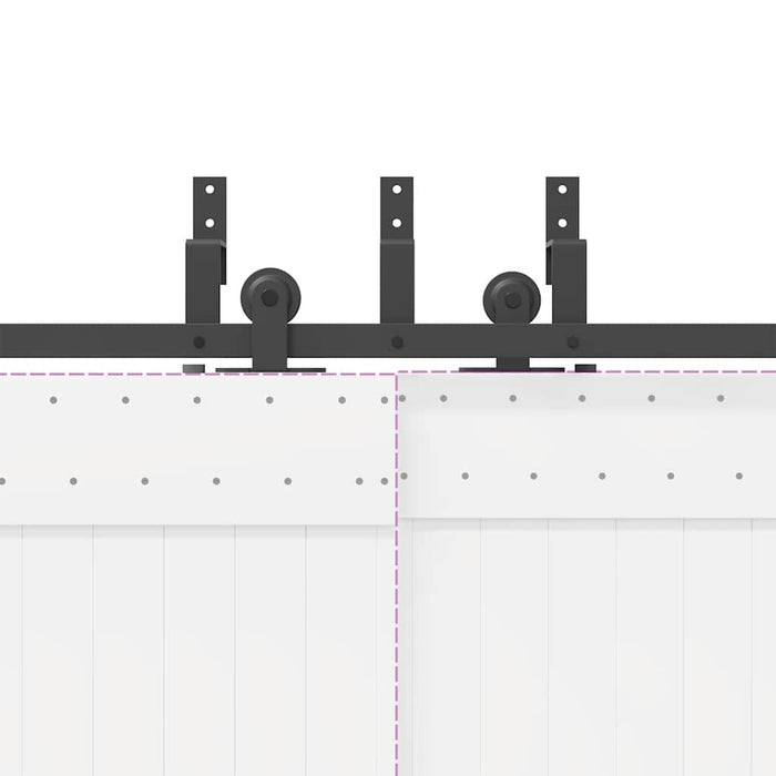 Kit di Binari per Porte Scorrevoli 152,5 cm Acciaio Nero