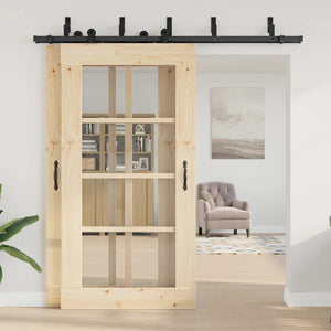 Kit di Binari per Porte Scorrevoli 213,5 cm Acciaio Nero 3295728