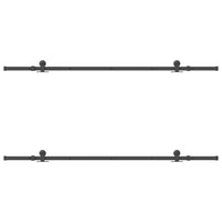 vidaXL Kit di Binari per Porte Scorrevoli 213,5 cm Acciaio Nero
