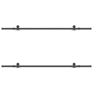 vidaXL Kit di Binari per Porte Scorrevoli 213,5 cm Acciaio Nero