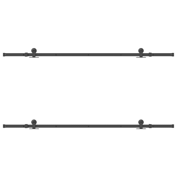 vidaXL Kit di Binari per Porte Scorrevoli 213,5 cm Acciaio Nero
