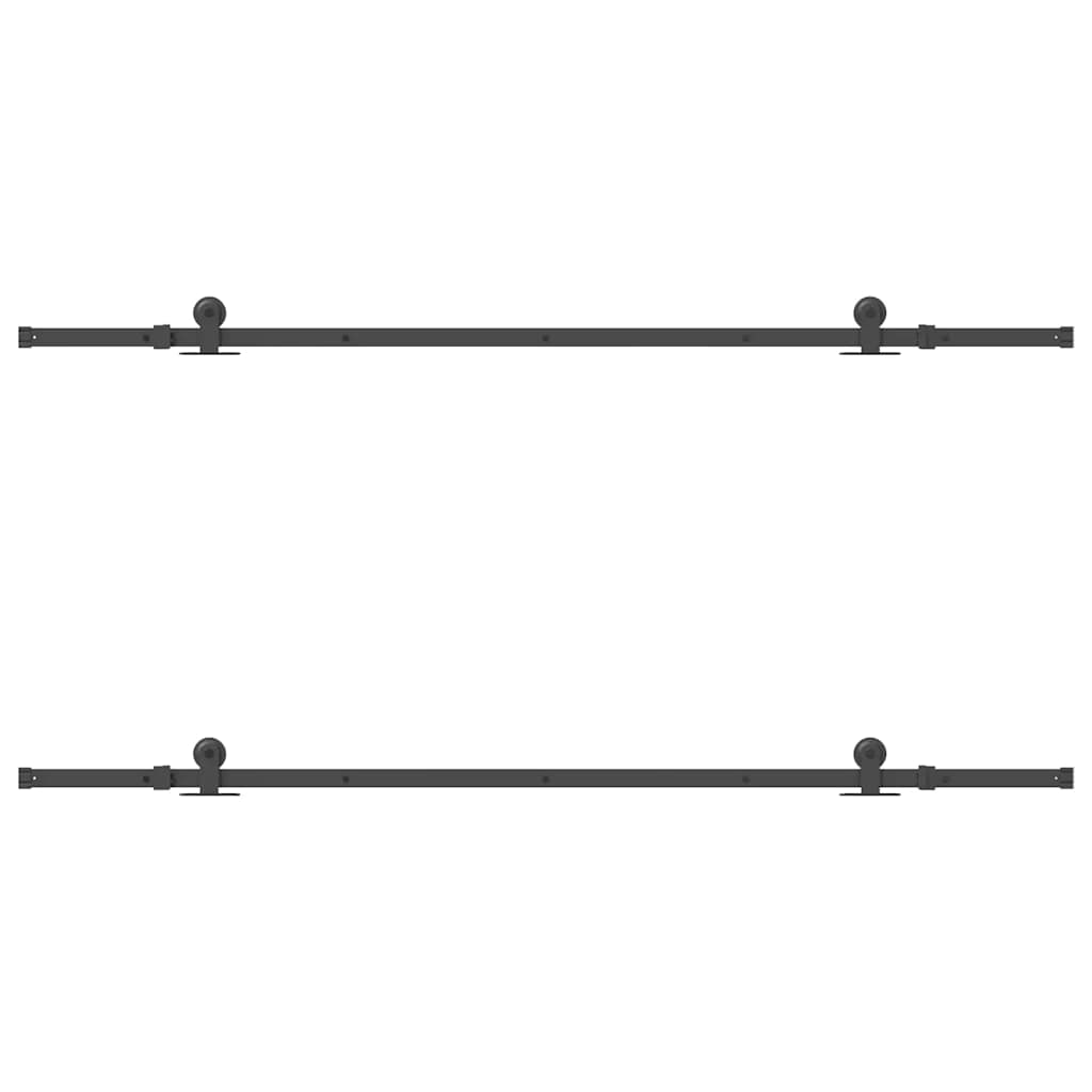 Kit di Binari per Porte Scorrevoli 213,5 cm Acciaio Nero 3295728