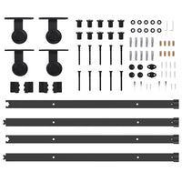 vidaXL Kit di Binari per Porte Scorrevoli 213,5 cm Acciaio Nero