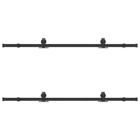 Kit di Binari per Porte Scorrevoli 183 cm Acciaio Nero 3295729