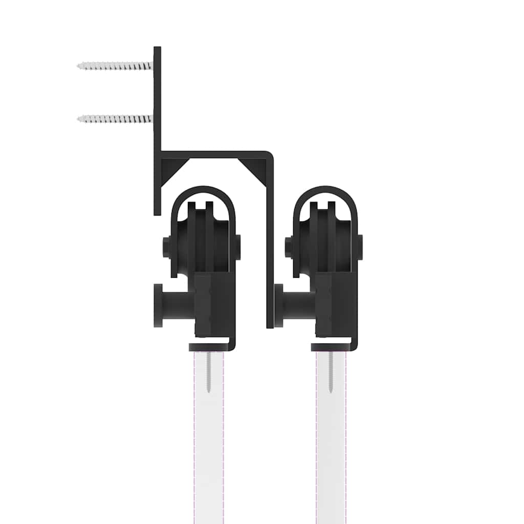 vidaXL Kit di Binari per Porte Scorrevoli 183 cm Acciaio Nero