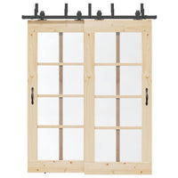 Kit di Binari per Porte Scorrevoli 183 cm Acciaio Nero 3295729