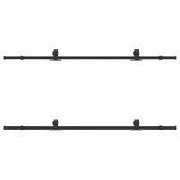 Kit di Binari per Porte Scorrevoli 200 cm Acciaio Nero 3295730