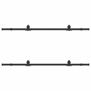 Kit di Binari per Porte Scorrevoli 200 cm Acciaio Nero 3295730
