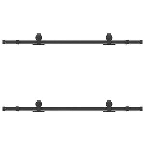 Kit di Binari per Porte Scorrevoli 152,5 cm Acciaio Nero 3295731