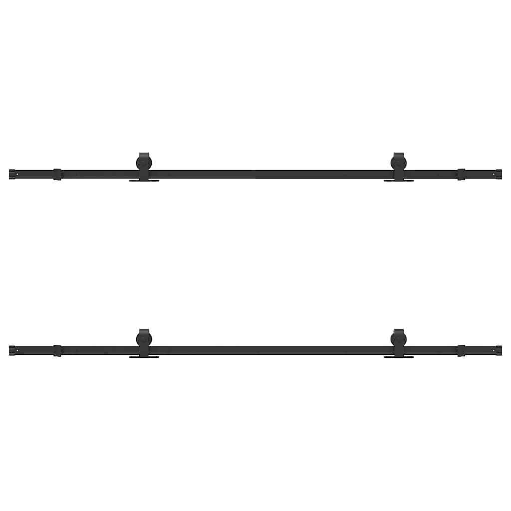 Kit di Binari per Porte Scorrevoli 213,5 cm Acciaio Nero 3295732