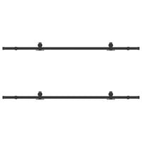 Kit di Binari per Porte Scorrevoli 213,5 cm Acciaio Nero 3295732