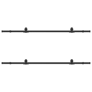 Kit di Binari per Porte Scorrevoli 213,5 cm Acciaio Nero 3295732