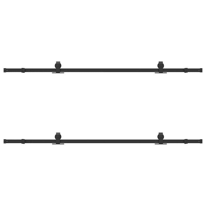 Kit di Binari per Porte Scorrevoli 213,5 cm Acciaio Nero 3295732