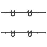 Kit di Binari per Porte Scorrevoli 183 cm Acciaio Nero 3295733