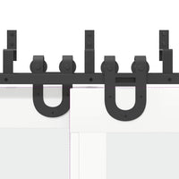 Kit di Binari per Porte Scorrevoli 183 cm Acciaio Nero 3295733