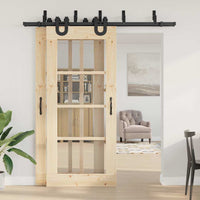 vidaXL Kit di Binari per Porte Scorrevoli 200 cm Acciaio Nero