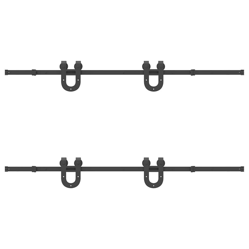 vidaXL Kit di Binari per Porte Scorrevoli 200 cm Acciaio Nero