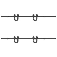 vidaXL Kit di Binari per Porte Scorrevoli 200 cm Acciaio Nero