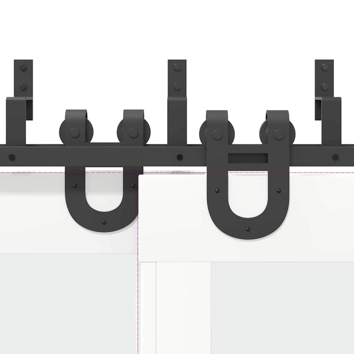 vidaXL Kit di Binari per Porte Scorrevoli 200 cm Acciaio Nero