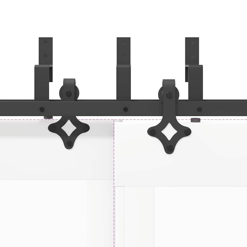 Kit di Binari per Porte Scorrevoli 152,5 cm Acciaio Nero 3295735