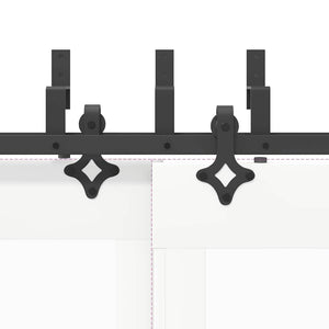 Kit di Binari per Porte Scorrevoli 213,5 cm Acciaio Nero 3295736