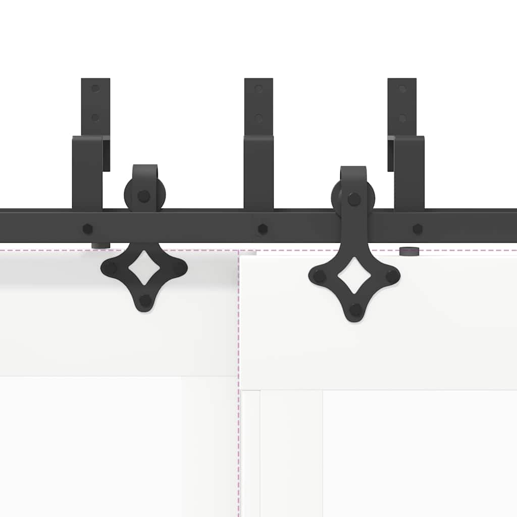 vidaXL Kit di Binari per Porte Scorrevoli 213,5 cm Acciaio Nero