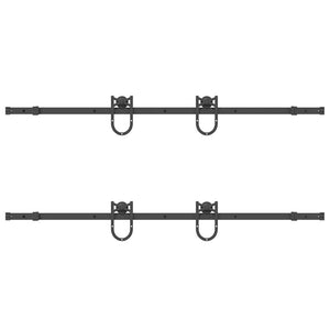 vidaXL Kit di Binari per Porte Scorrevoli 183 cm Acciaio Nero