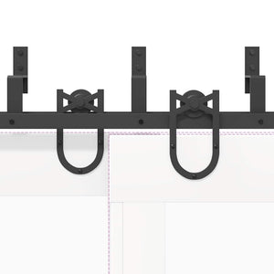 vidaXL Kit di Binari per Porte Scorrevoli 183 cm Acciaio Nero