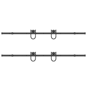 Kit di Binari per Porte Scorrevoli 200 cm Acciaio Nero 3295738