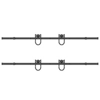 Kit di Binari per Porte Scorrevoli 200 cm Acciaio Nero