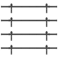 Kit di Binari per Porte Scorrevoli 305 cm Acciaio Nero