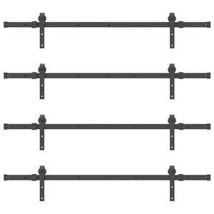 Kit di Binari per Porte Scorrevoli 305 cm Acciaio Nero 3295739