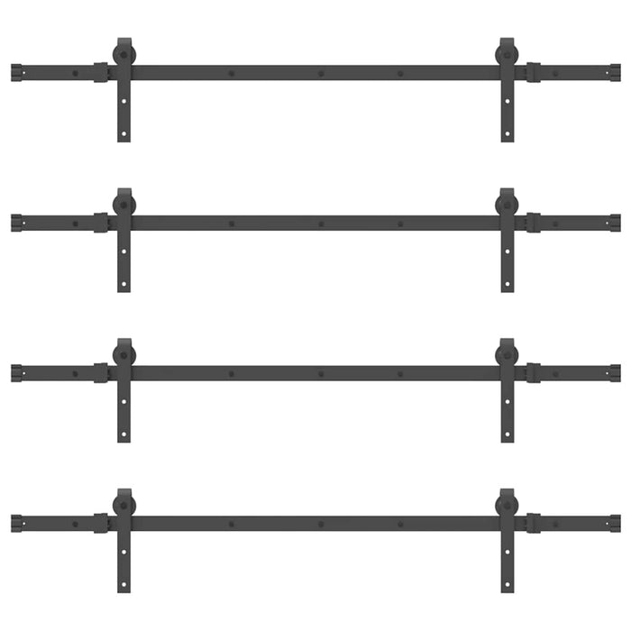 Kit di Binari per Porte Scorrevoli 305 cm Acciaio Nero 3295739
