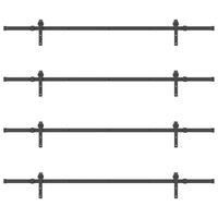 Kit di Binari per Porte Scorrevoli 427 cm Acciaio Nero 3295740