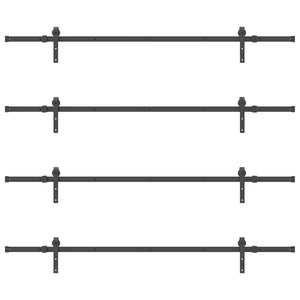 vidaXL Kit di Binari per Porte Scorrevoli 427 cm Acciaio Nero