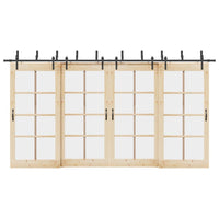 Kit di Binari per Porte Scorrevoli 427 cm Acciaio Nero 3295740