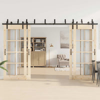 vidaXL Kit di Binari per Porte Scorrevoli 366 cm Acciaio Nero