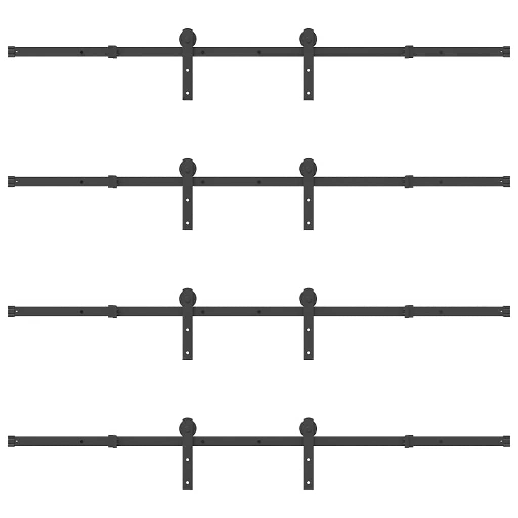 vidaXL Kit di Binari per Porte Scorrevoli 366 cm Acciaio Nero