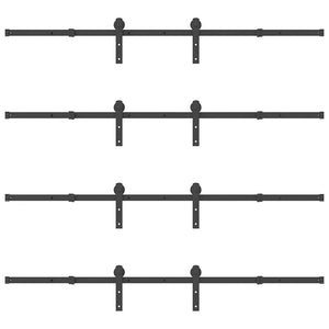 vidaXL Kit di Binari per Porte Scorrevoli 366 cm Acciaio Nero