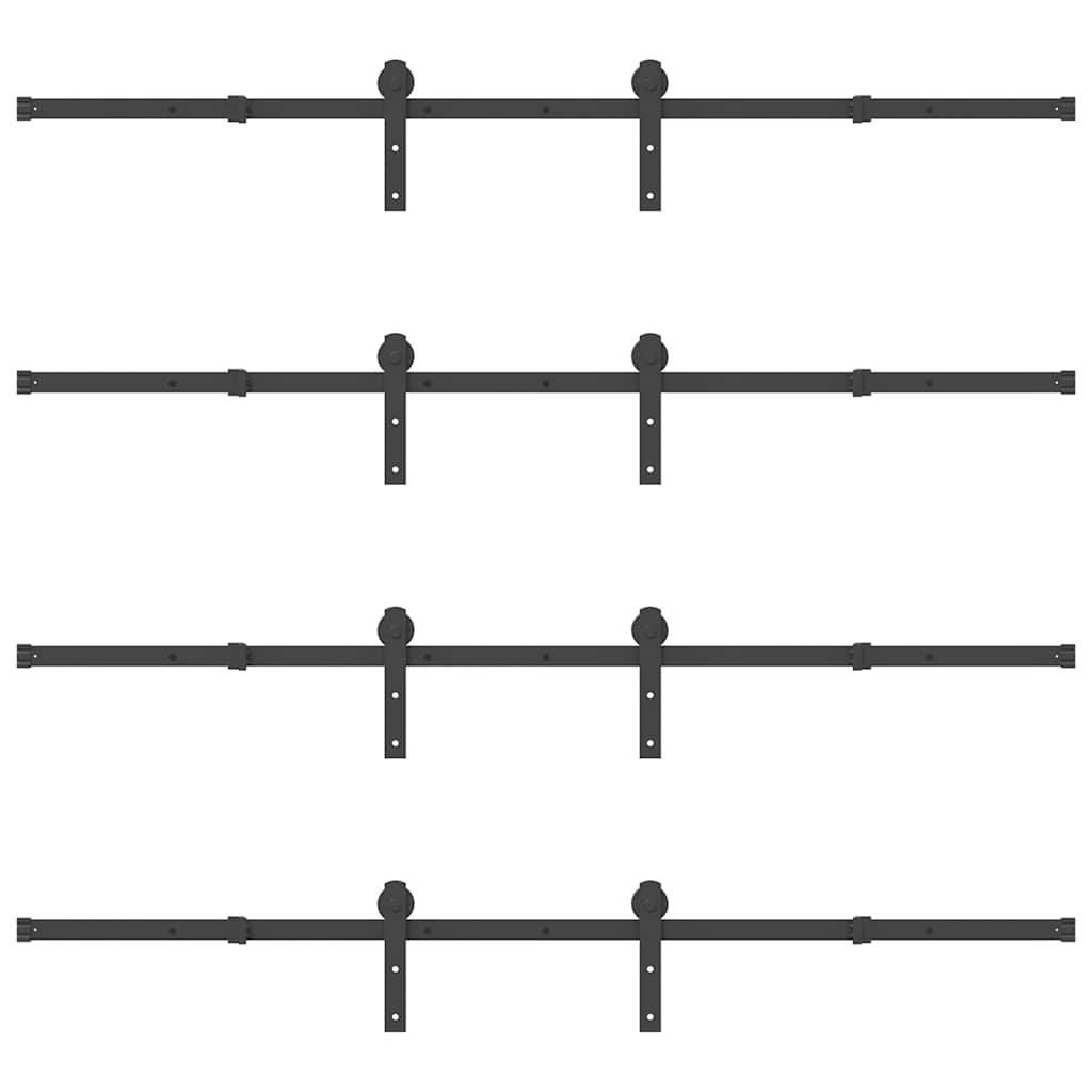 vidaXL Kit di Binari per Porte Scorrevoli 400 cm Acciaio Nero