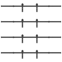 vidaXL Kit di Binari per Porte Scorrevoli 400 cm Acciaio Nero
