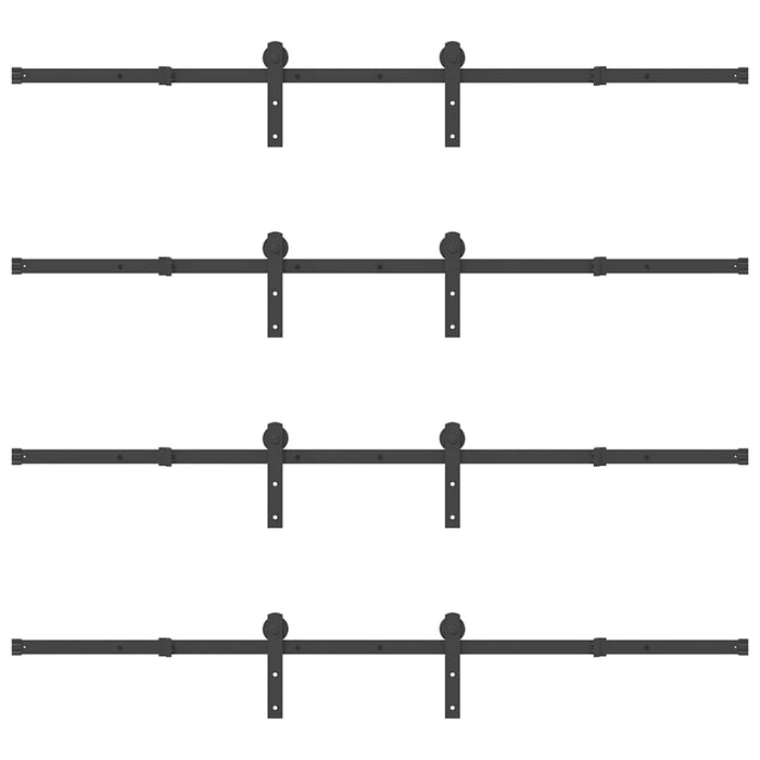 vidaXL Kit di Binari per Porte Scorrevoli 400 cm Acciaio Nero
