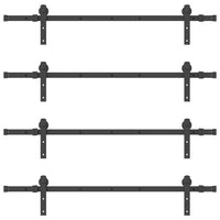 vidaXL Kit di Binari per Porte Scorrevoli 305 cm Acciaio Nero