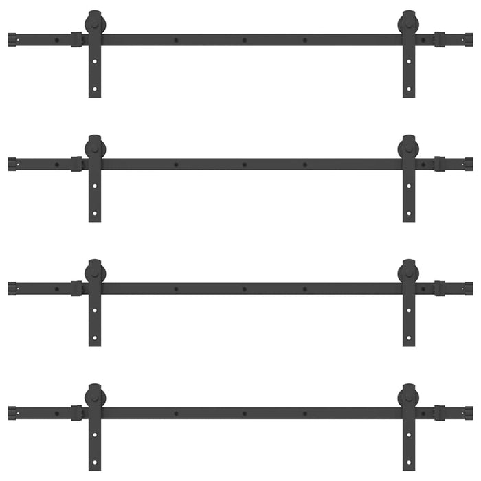 vidaXL Kit di Binari per Porte Scorrevoli 305 cm Acciaio Nero