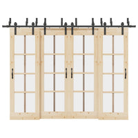 Kit di Binari per Porte Scorrevoli 305 cm Acciaio Nero 3295743