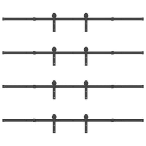 Kit di Binari per Porte Scorrevoli 427 cm Acciaio Nero 3295744