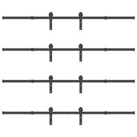 Kit di Binari per Porte Scorrevoli 427 cm Acciaio Nero