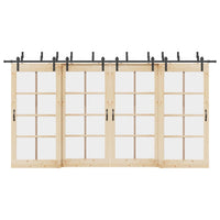 Kit di Binari per Porte Scorrevoli 427 cm Acciaio Nero