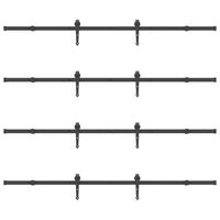 Kit di Binari per Porte Scorrevoli 427 cm Acciaio Nero 3295746