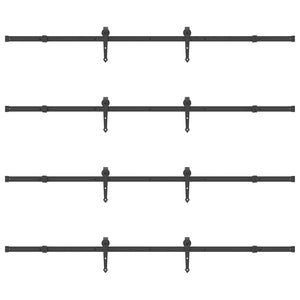 Kit di Binari per Porte Scorrevoli 427 cm Acciaio Nero 3295746